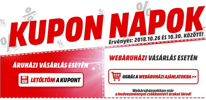 KUPON NAPOK A MEDIA MARKT ÜZLETÜNKBEN!